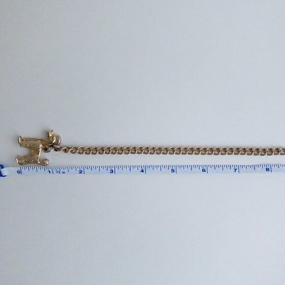 Rare Vintage Napier Dog Pendant Charm Bracelet Curb Link Chain Gold Tone - Picture 12 of 13